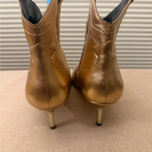 Jessica Simpson Metallic Gold Ankle Booties - Picture 3 of 5
